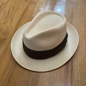 Goorin Bros Natural Straw Fedora with Dark Brown Band
